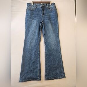 Bleu-Women's 10P Blu  Jeans with Classic Style Flare